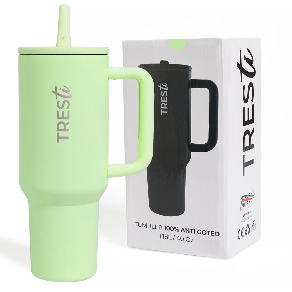 Vaso Térmico TRESti con Asa - 1.2L - Acero Inoxidable - AntiGoteo - Lima