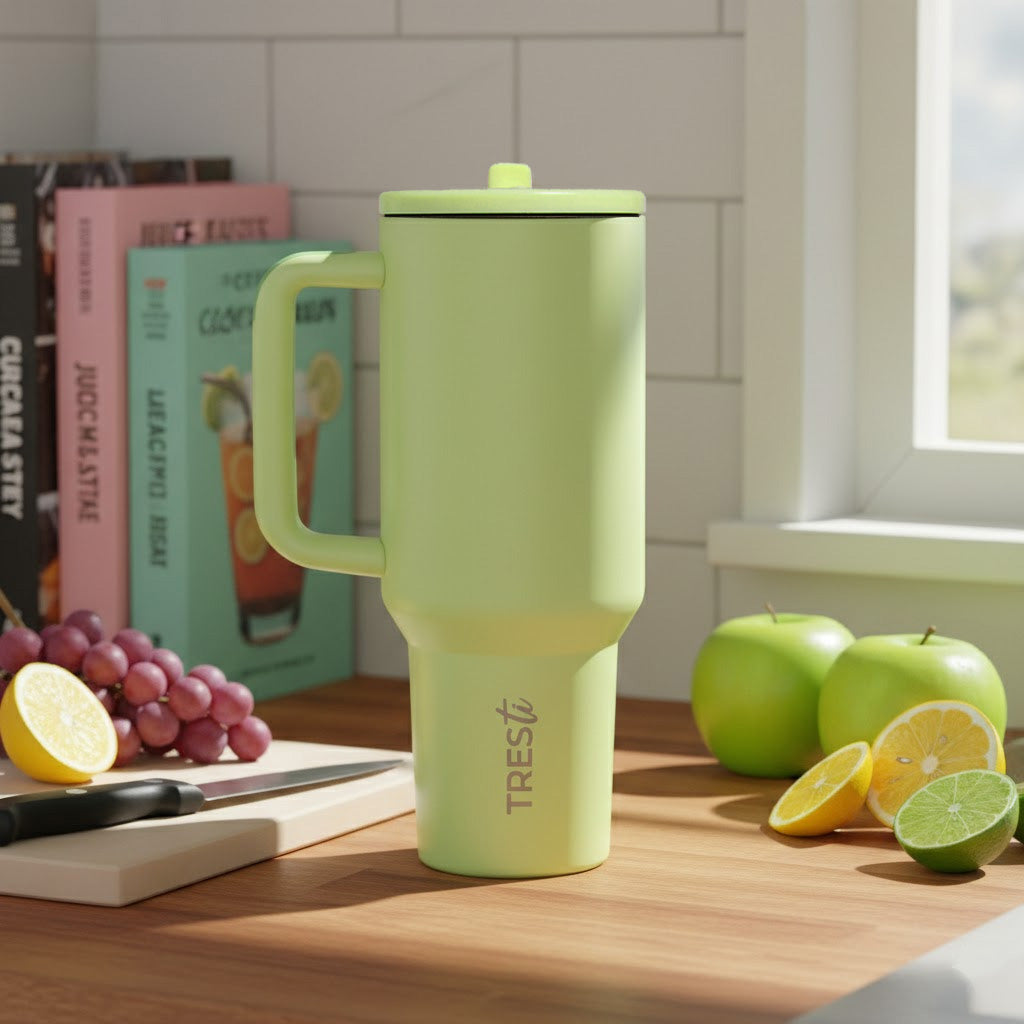 Vaso Térmico TRESti con Asa - 1.2L - Acero Inoxidable - AntiGoteo - Lima