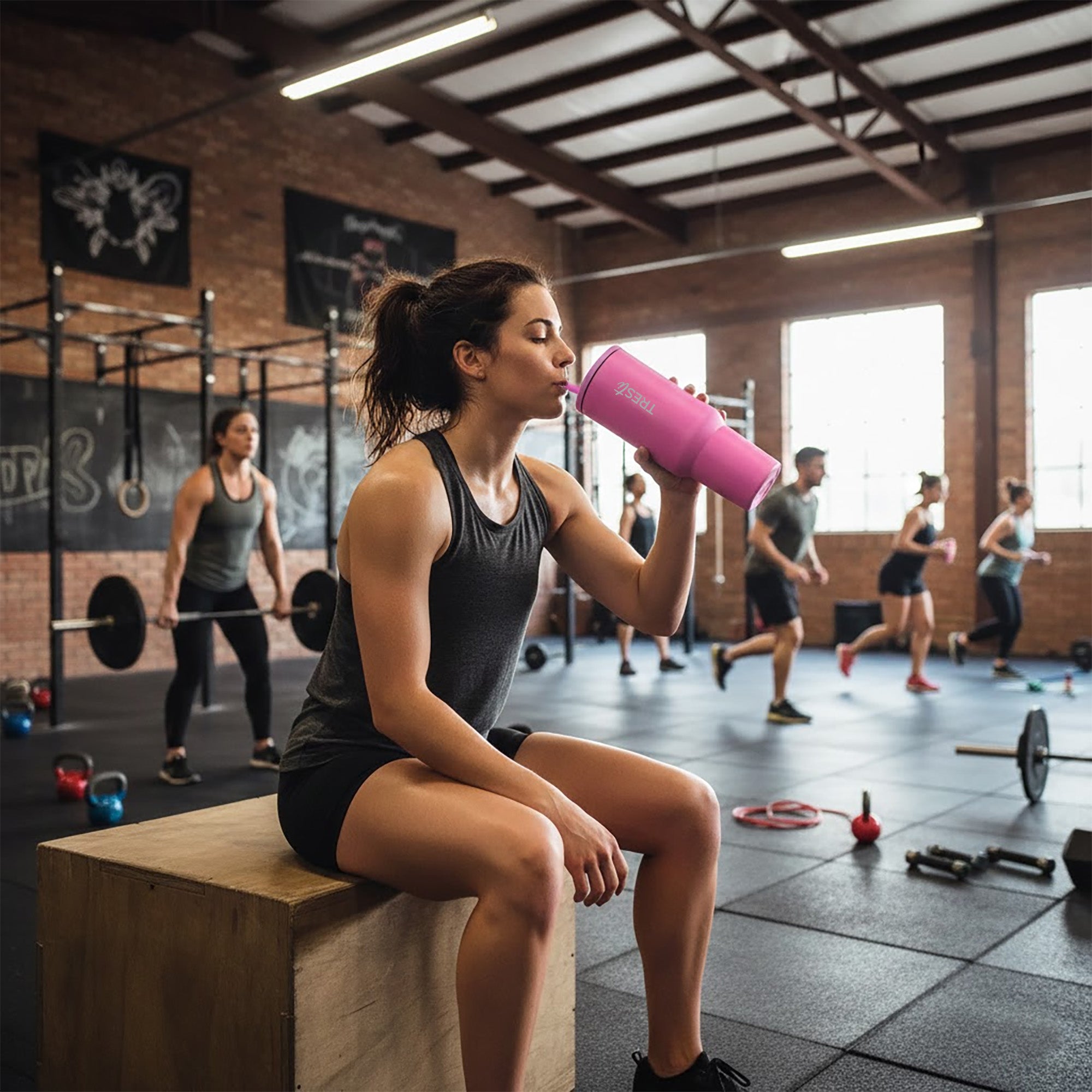 Vaso Térmico TRESti con Asa - 1.2L - Acero Inoxidable - AntiGoteo - Fucsia