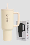 Vaso Térmico TRESti con Asa - 1.2L - Acero Inoxidable - AntiGoteo - Crema