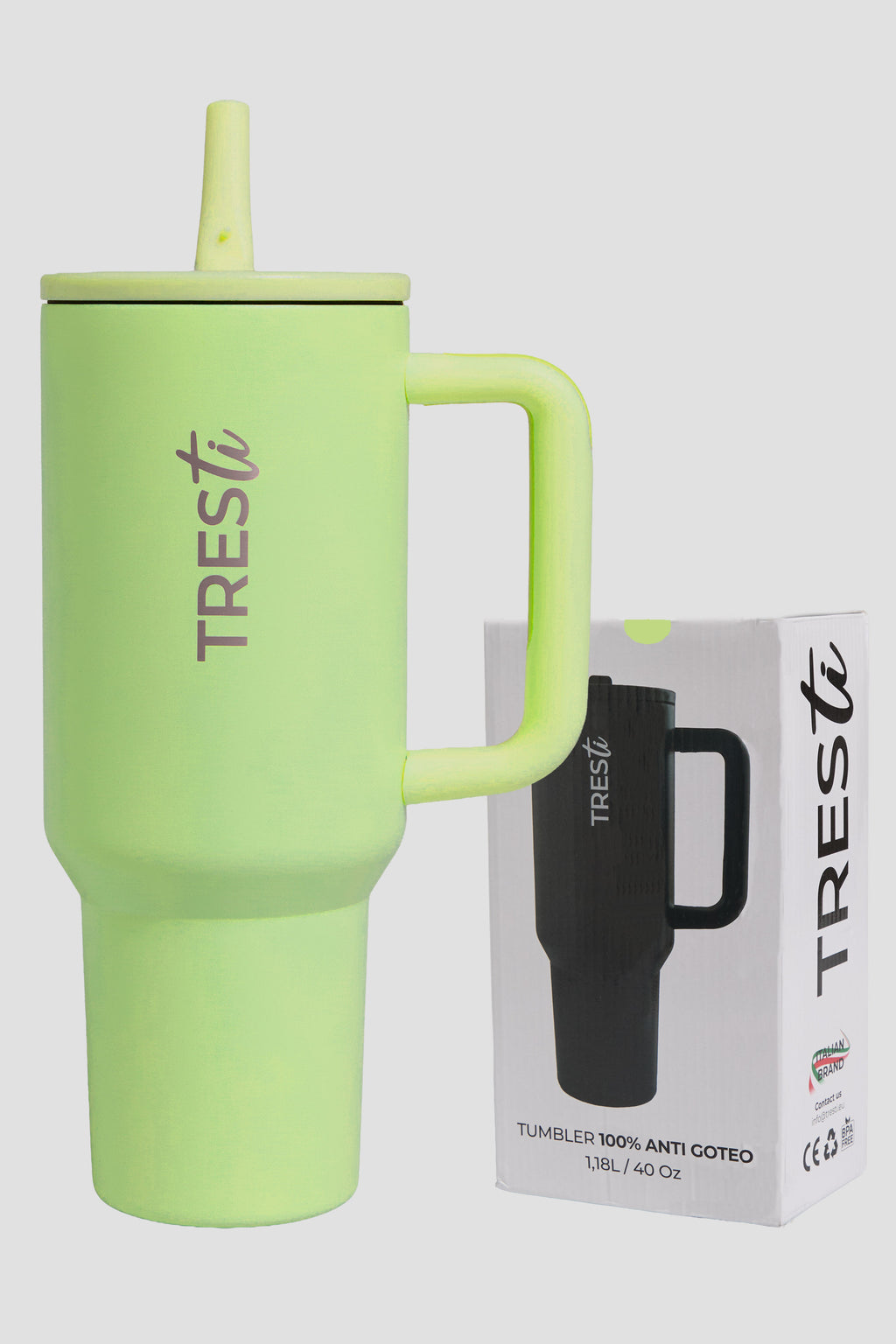 Vaso Térmico TRESti con Asa - 1.2L - Acero Inoxidable - AntiGoteo - Lima