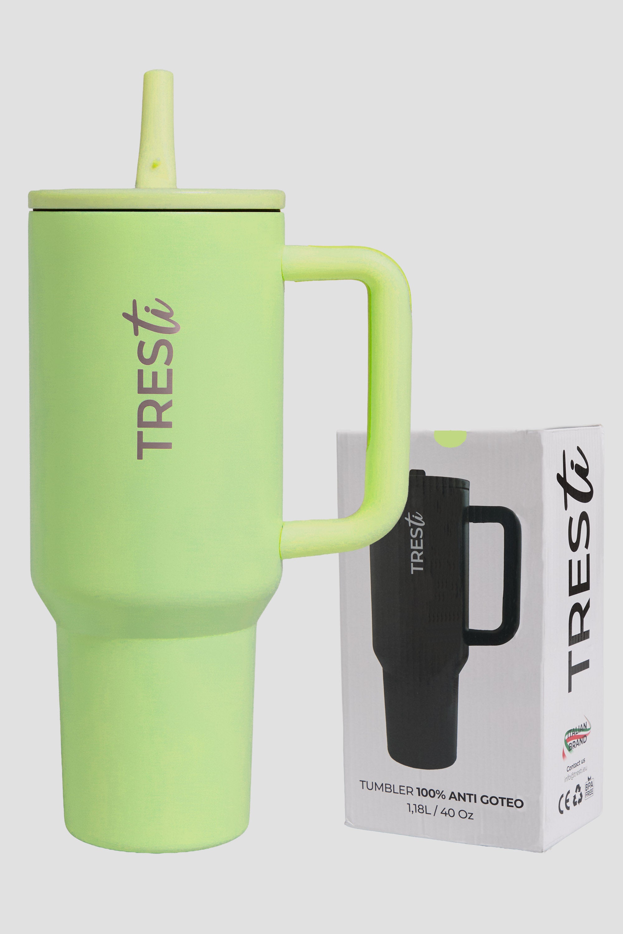 Vaso Térmico TRESti con Asa - 1.2L - Acero Inoxidable - AntiGoteo - Lima