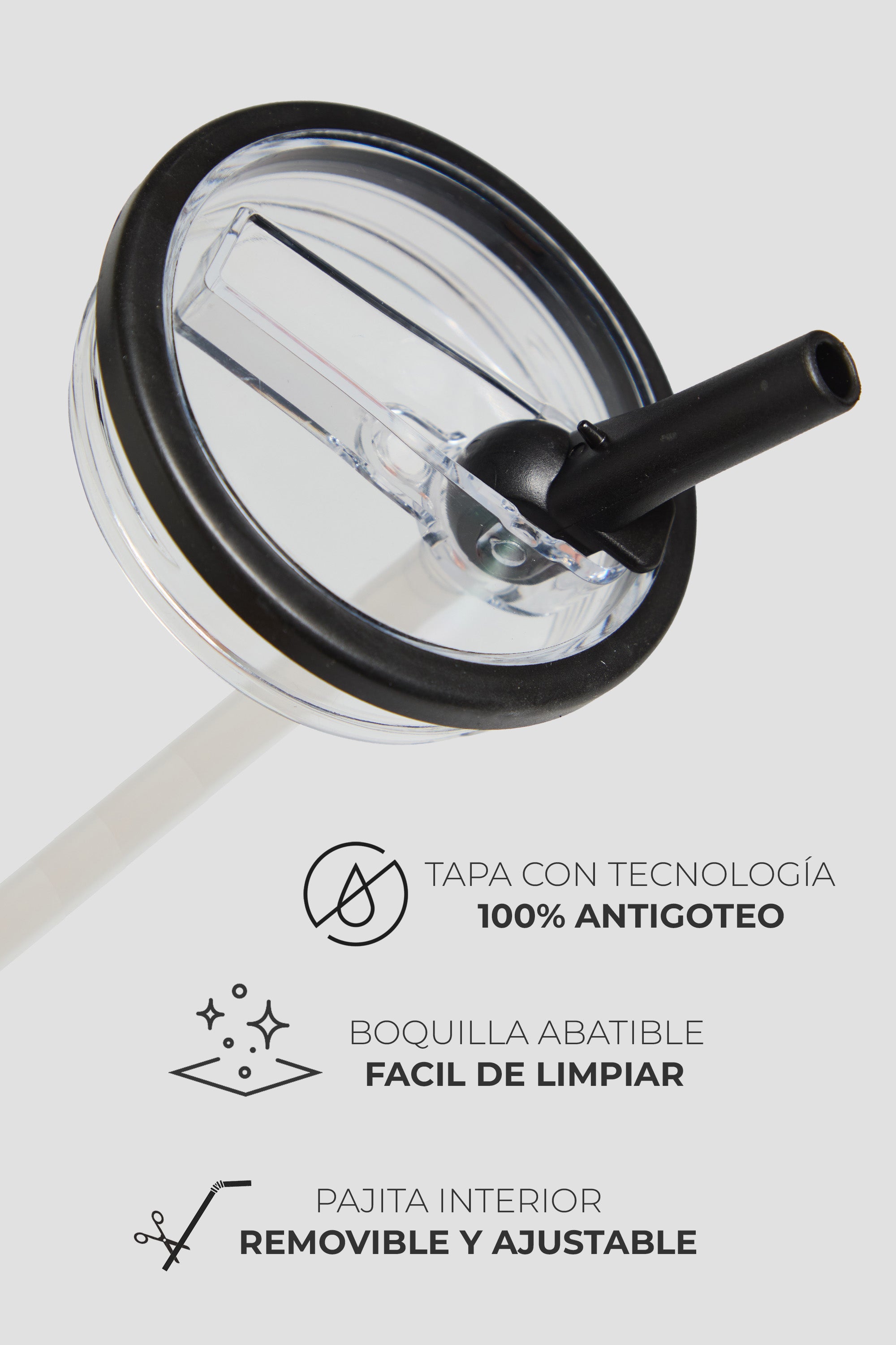 Vaso Térmico TRESti con Asa - 1.2L - Acero Inoxidable - AntiGoteo - Negro Mate