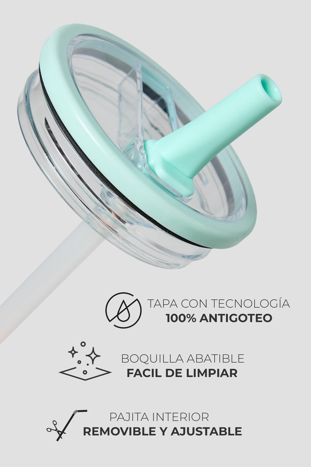 Vaso Térmico TRESti con Asa - 1.2L - Acero Inoxidable - AntiGoteo - Turquesa