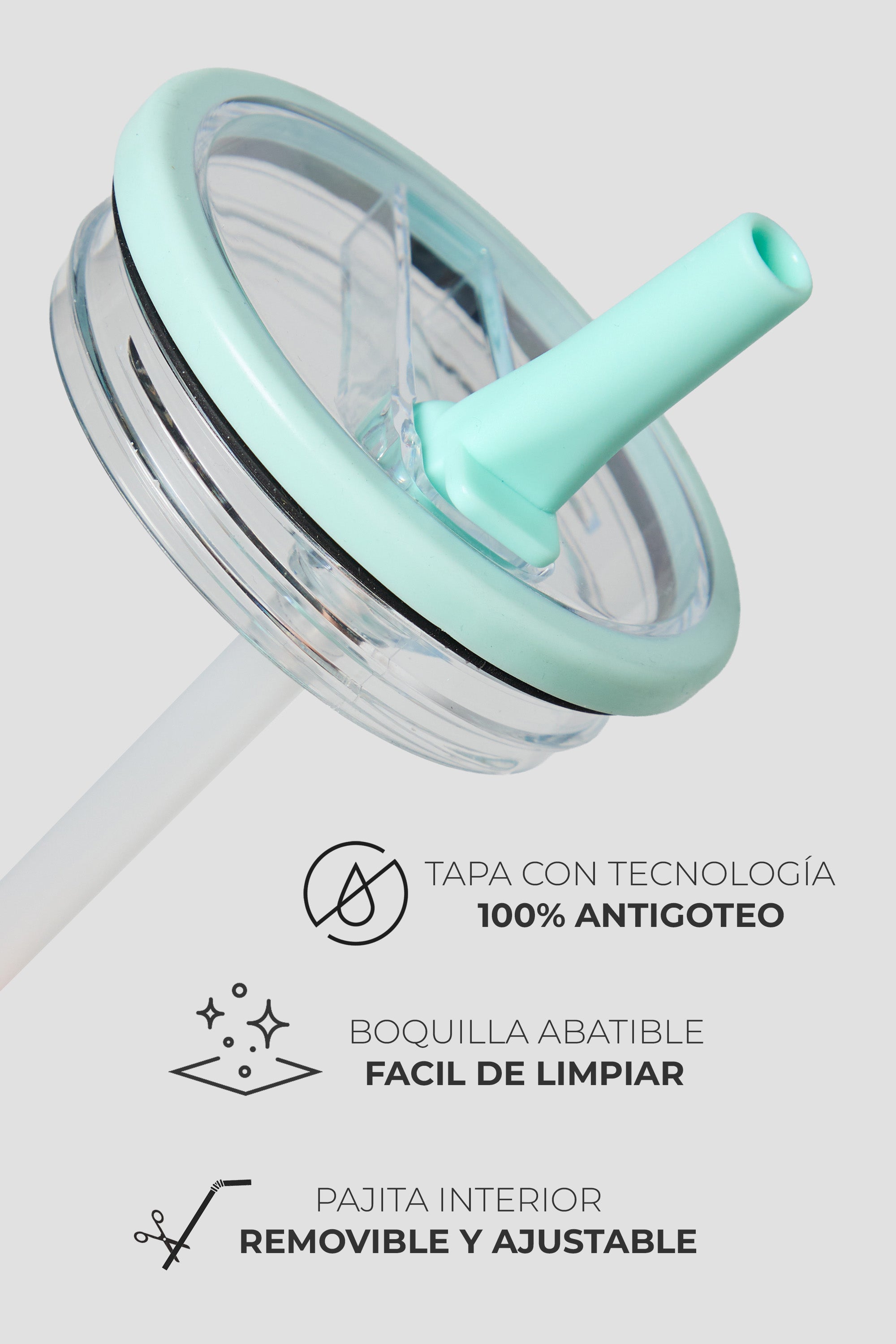 Vaso Térmico TRESti con Asa - 1.2L - Acero Inoxidable - AntiGoteo - Turquesa