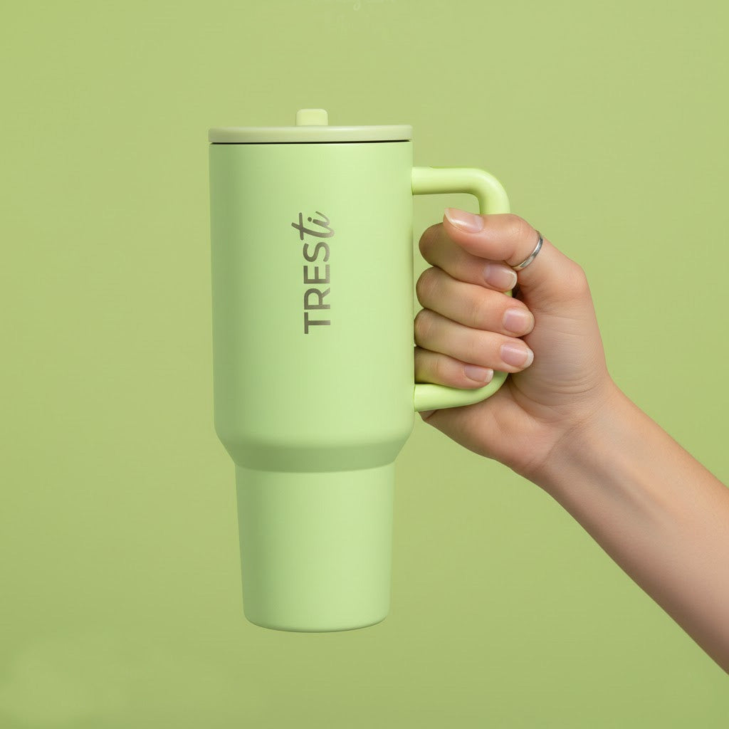 Vaso Térmico TRESti con Asa - 1.2L - Acero Inoxidable - AntiGoteo - Lima